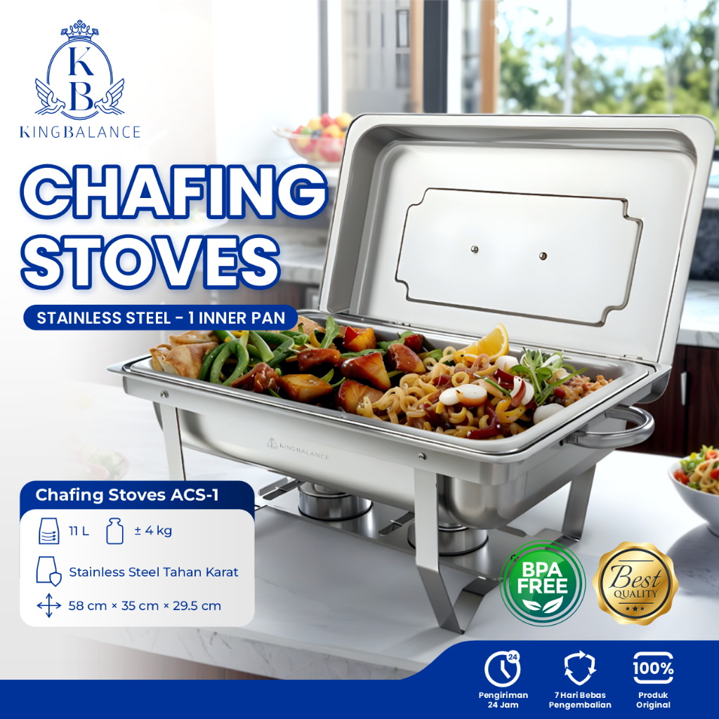 King Balance Wadah Saji Prasmanan Stainless Steel Tebal - Chafing Disc Stainless ACS-1