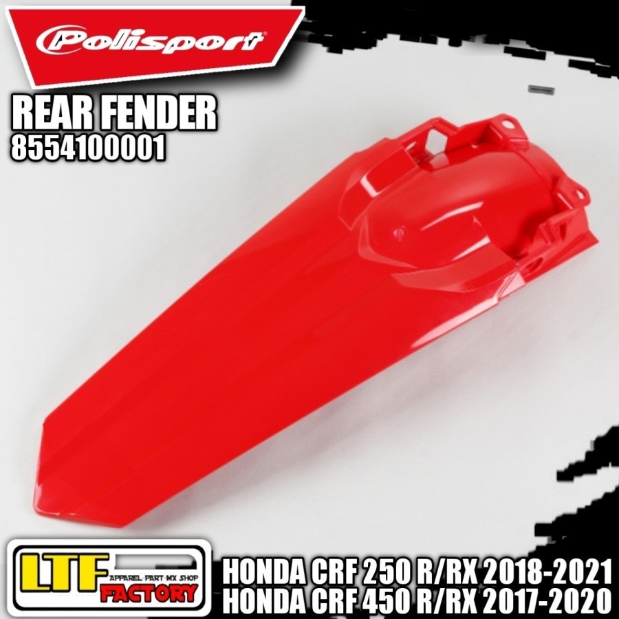 HONDA CR - CRF 250 300 450 R RX RWE ENDURO 2017 2018 2019 2020 2021 - POLISPORT REAR FENDER COVER - 