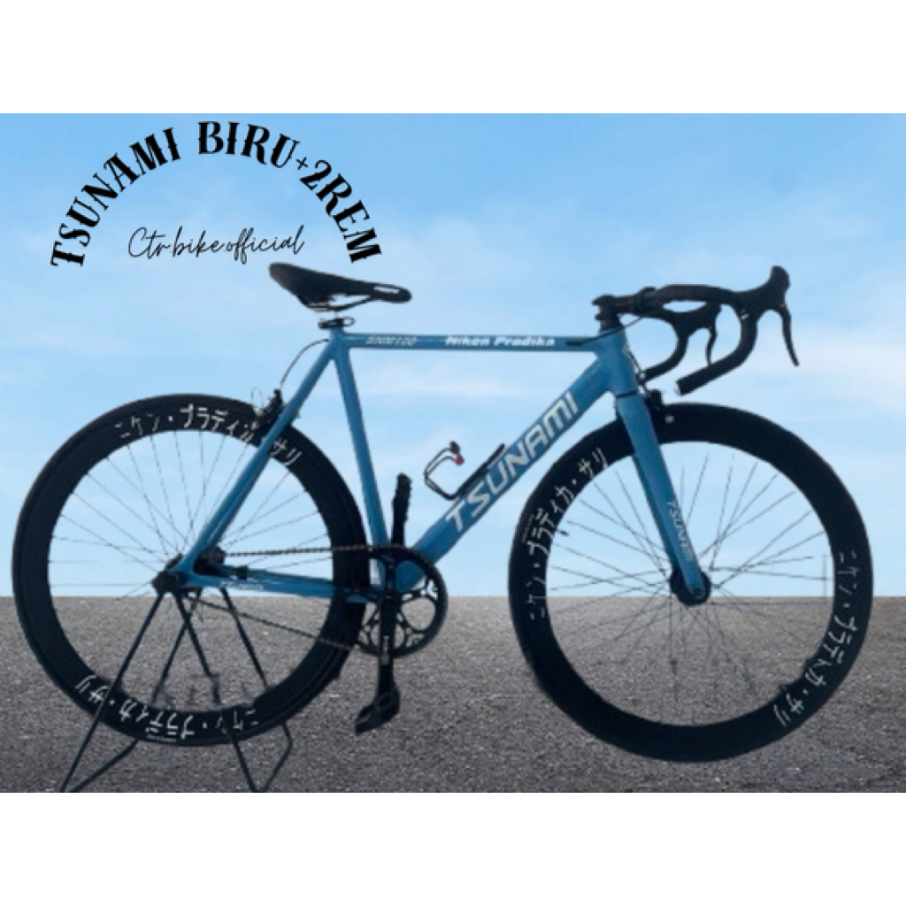 SEPEDA FULLBIKE FIXIE BIRU + 2 REM