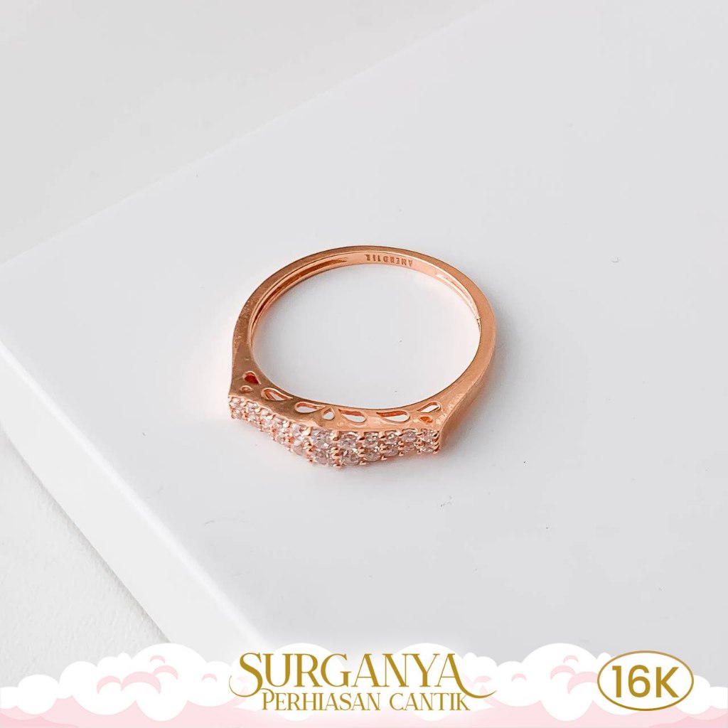 Macan Gold Kadar 16K Yellow Gold Ring - Cincin Model List Permata