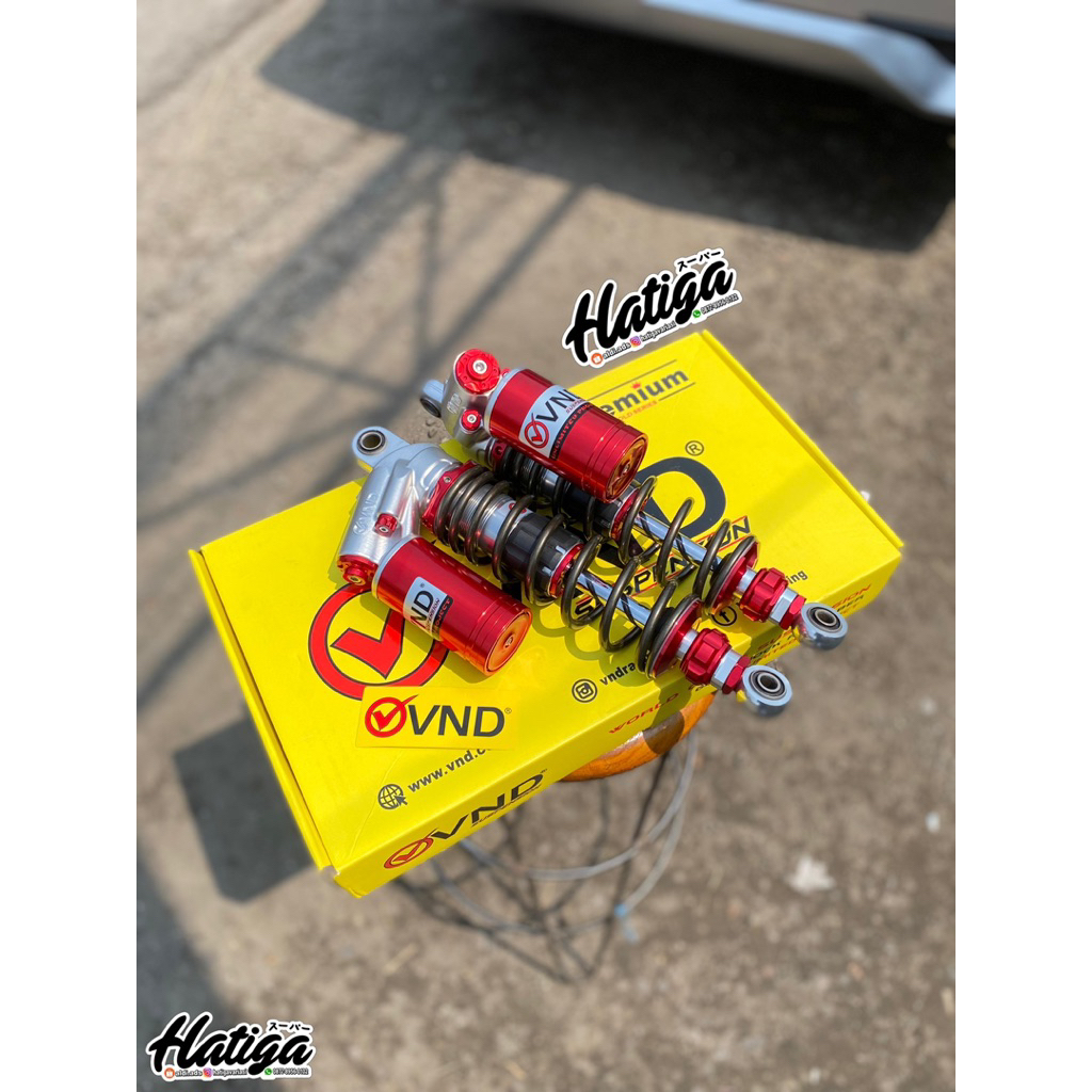 SHOCKBREAKER SHOCK BELAKANG TABUNG VND AK 111 B1 CLICK FUNGSI uk 320mm MERAH SILVER