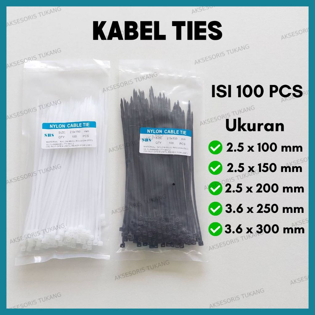 

Kabel Ties 10cm 15cm 20cm 25cm 30cm Nylon Kabel Tis Cable Ties Tie 10 15 20 25 30 cm Insulock Pengikat Serbaguna