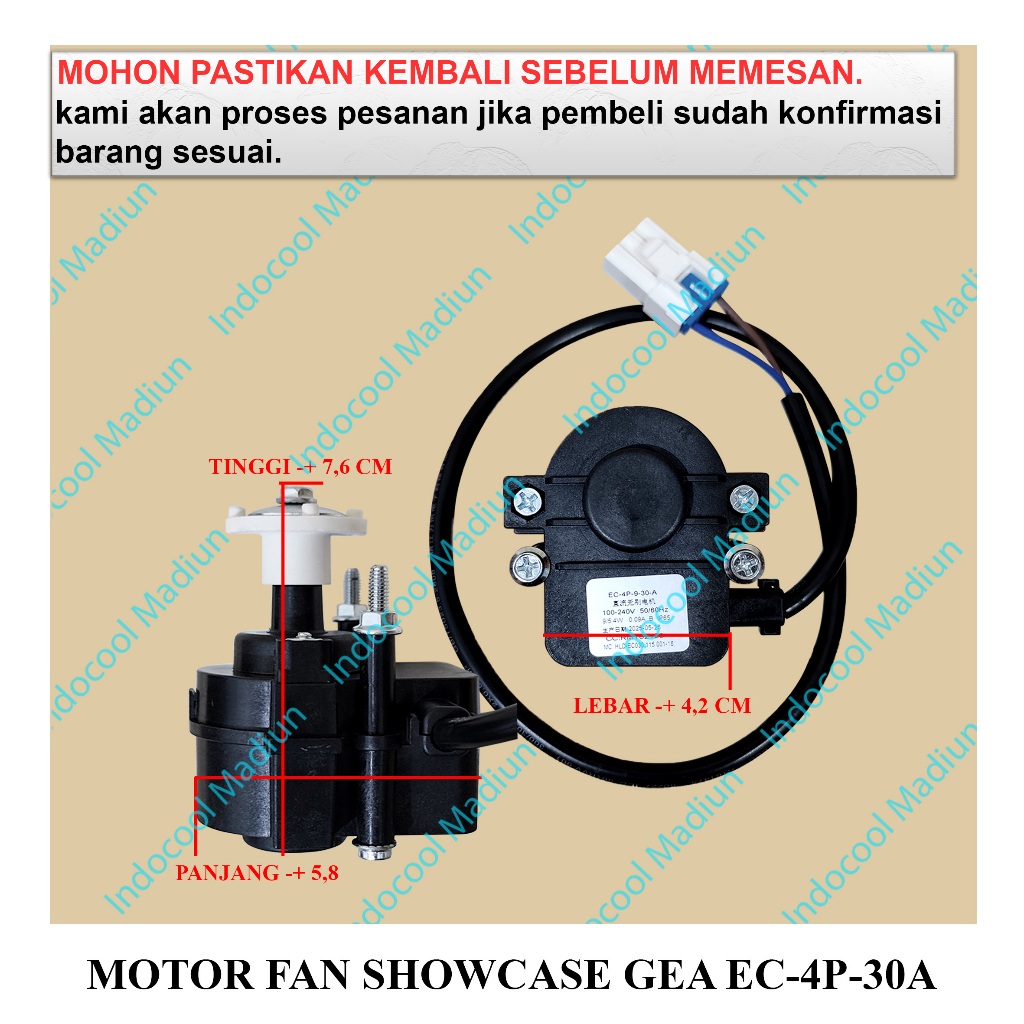 MFSG DINAMO KIPAS FAN KULKAS / MOTOR FAN SHOWCASE GEA EC-4P-30A