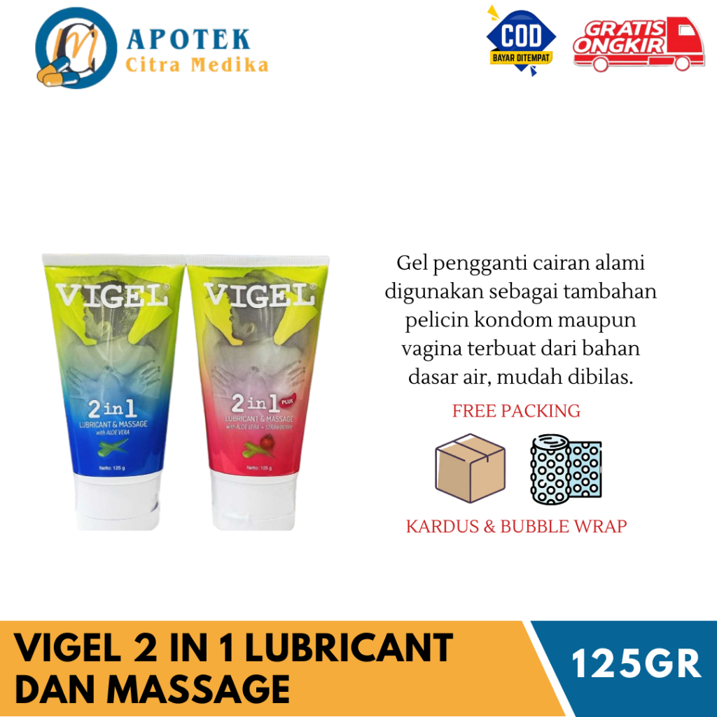 VIGEL 2 IN 1 LUBRICANT & MASSAGE (125GR) - PELUMAS/PELICIN KONDOM