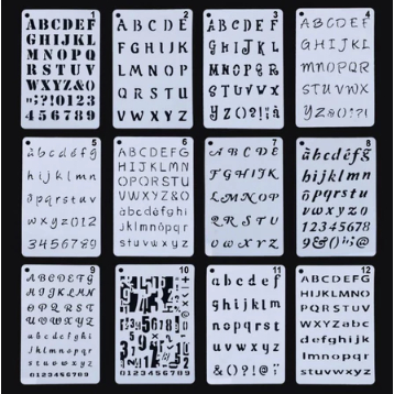 

Plastik Stensil Motif Alphabet & Numbering Dekoratif 12x20cm - Harga untuk 1pcs Stensil - SAS