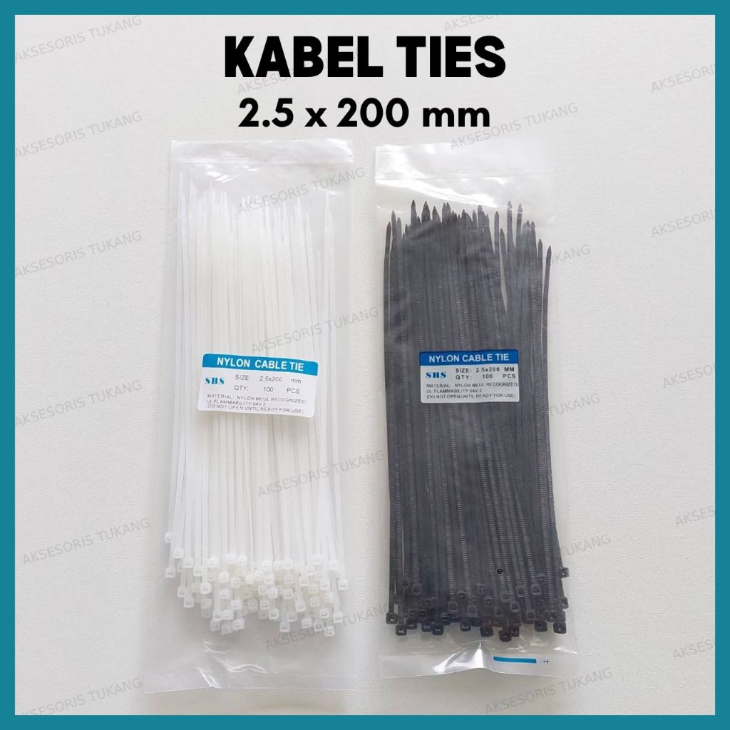 

Kabel Ties 20cm Kabel Tis 2.5cm x 200mm Nylon Cable Ties Tie 20 cm Isi 100 Pcs