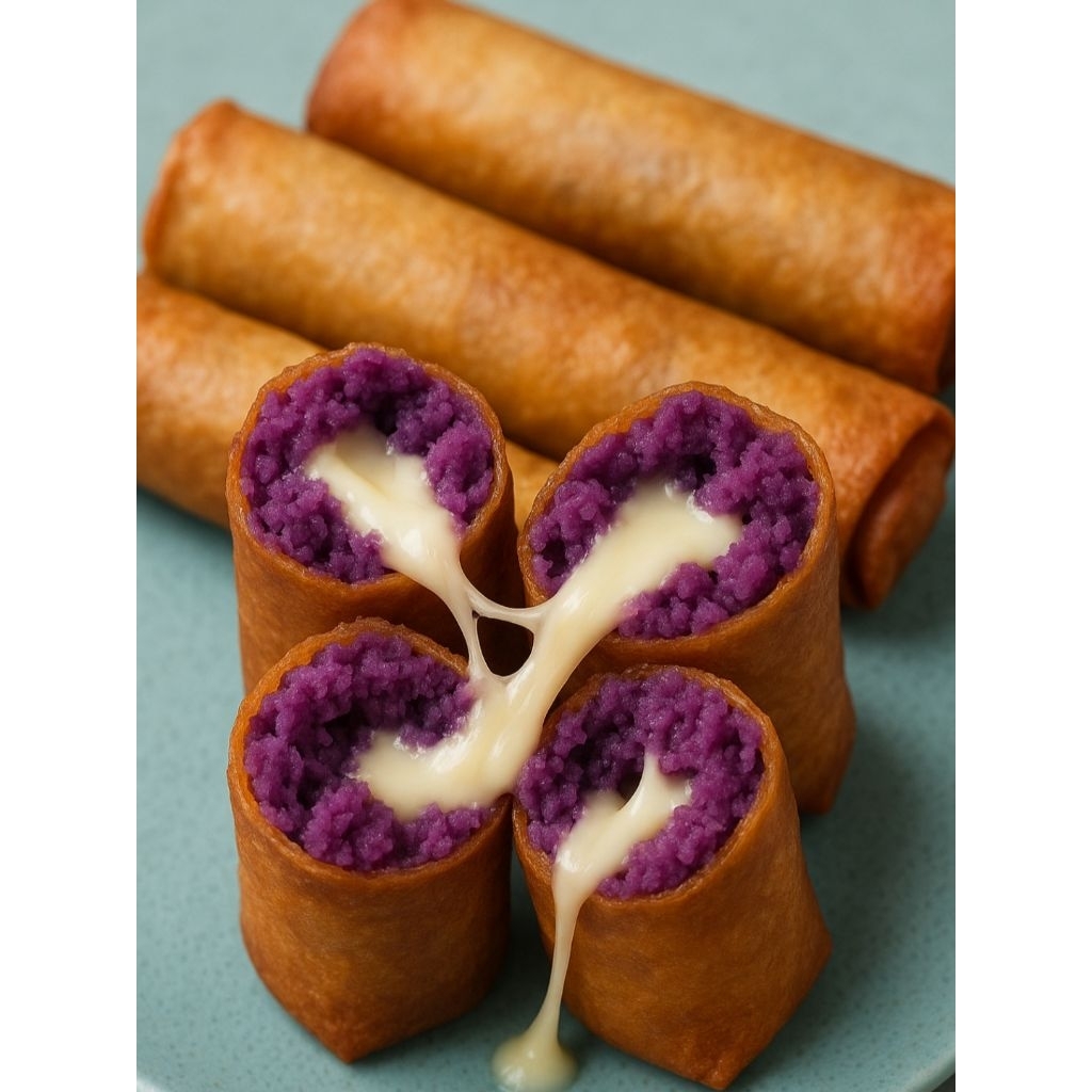 

Lumpia Goguma (Ubi Ungu) by DuoMunchies - Mozzarella Coklat Chocomoza