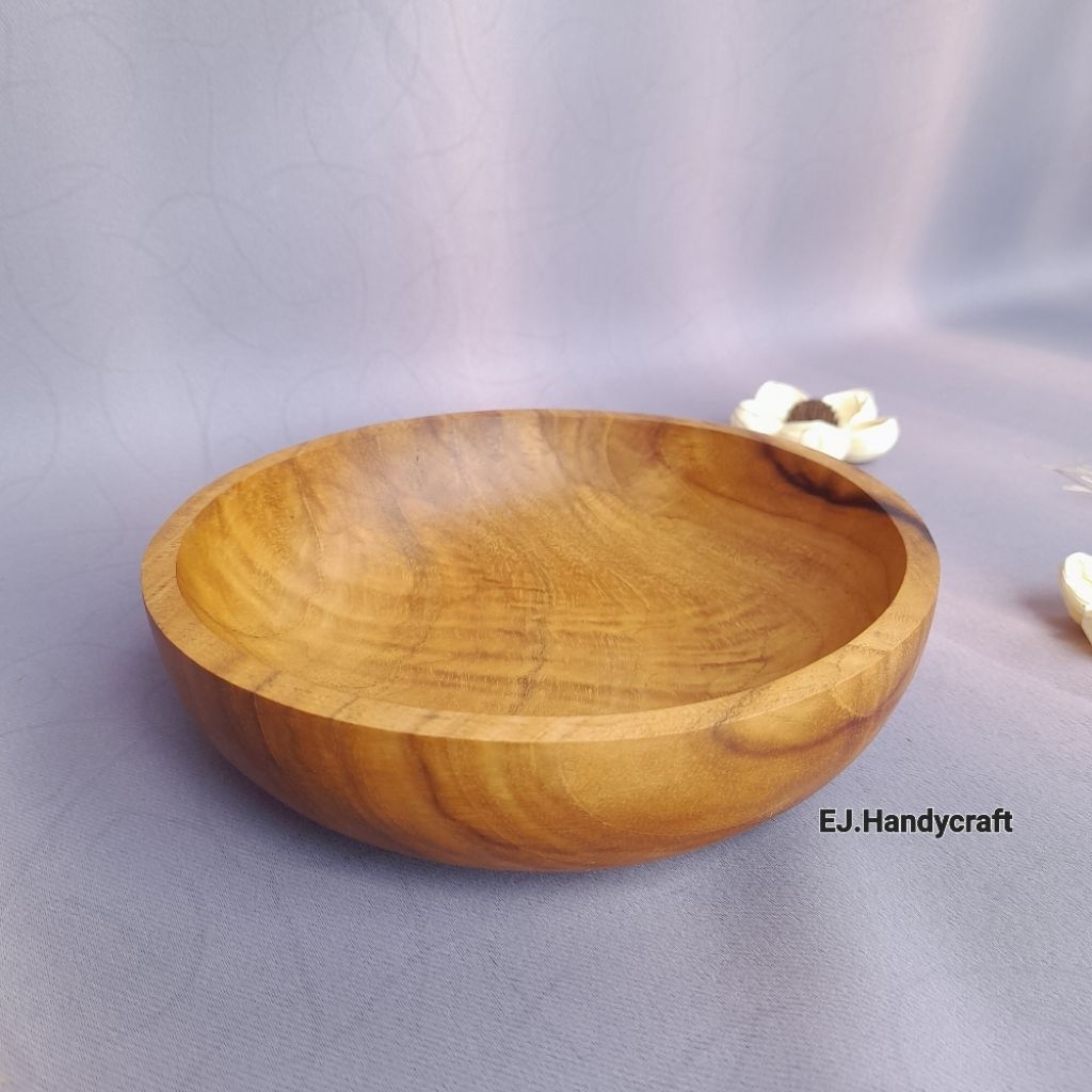 Mangkok kayu jati/mangkok salad/mangkok mie/mangkok kayu jati 15cm Natural wood Bowl