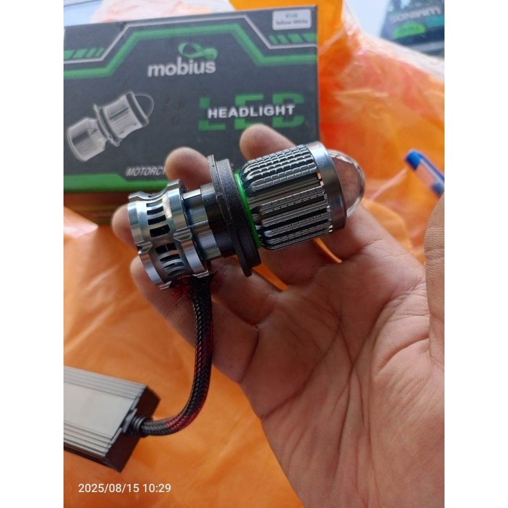 Lampu h4 projector mobius d2 laser 2 warna universal h4