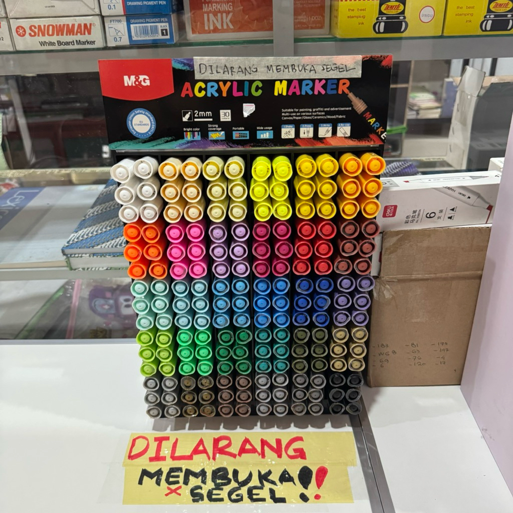 

M&G Spidol Warna Permanen Acrylic Marker Akrilik Putih Warna 30 Warna ecer satuan Menggambar Segala Permukaan APL976D9