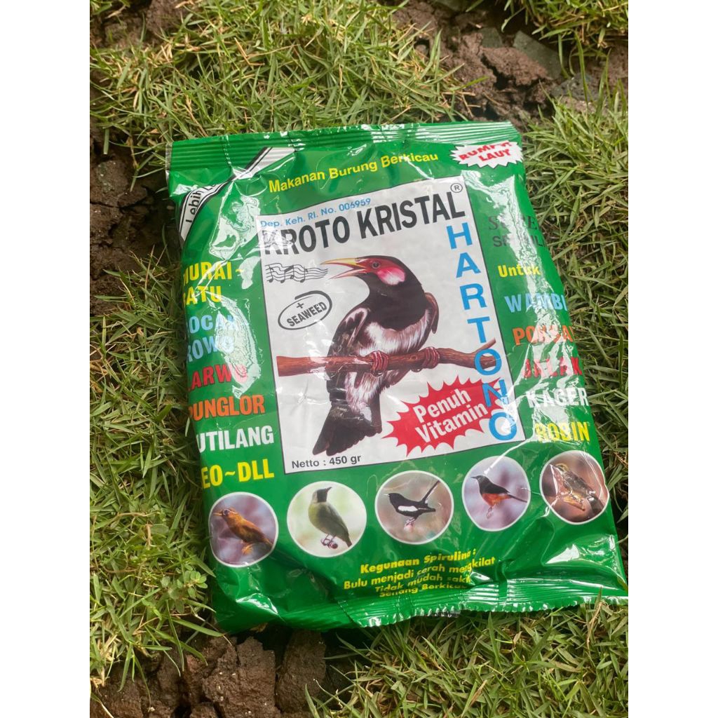 pakan burung voer kroto kristal hartono hijau