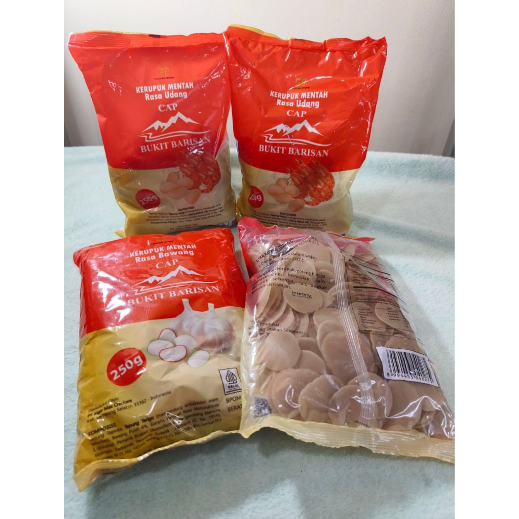 

Kerupuk Mentah Cap Bukit Barisan Rasa Udang & Rasa Bawang 250gr