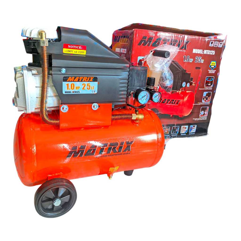 Mesin Kompresor Angin Listrik MATRIX 1 HP 25 Liter MTX-125 MATRIX