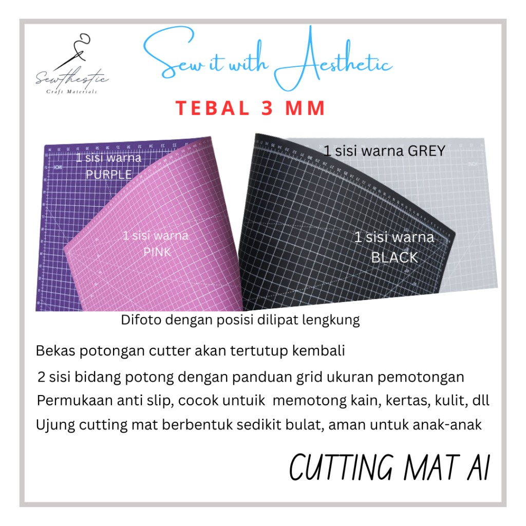 

Cutting Mat A1 | TEBAL 3mm | Alas Potong Kain | Alas Potong Kertas