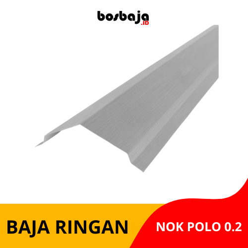 Nok Genteng Polos Metal Wuwung Baja Ringan