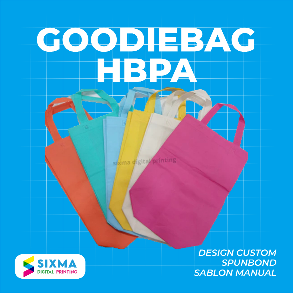 GOODIEBAG HBPA 75GSM TAS SPUNBOND 25X35X10 CUSTOM SABLON