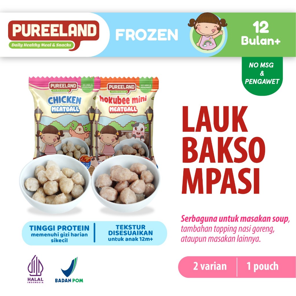 

Pureeland Wagyu Hokubee Meltique Mini Meatball / Bakso Wagyu Hokubee Meltique Mini / MPASI Bayi