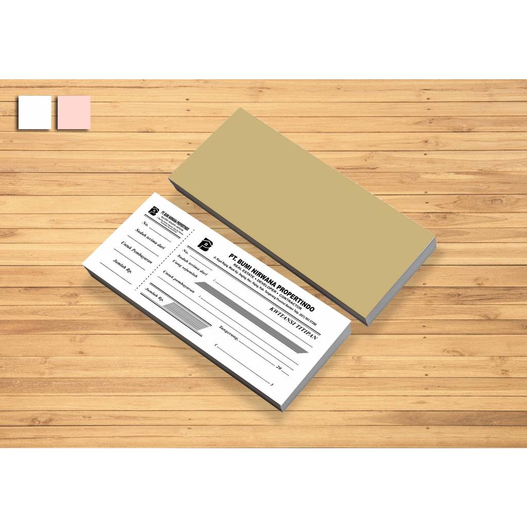 

Cetak Kwitansi 2 ply 1 atau 2 warna 1/3 polio Kertas NCR / KARBON Minimal Pemesanan 30 Buku