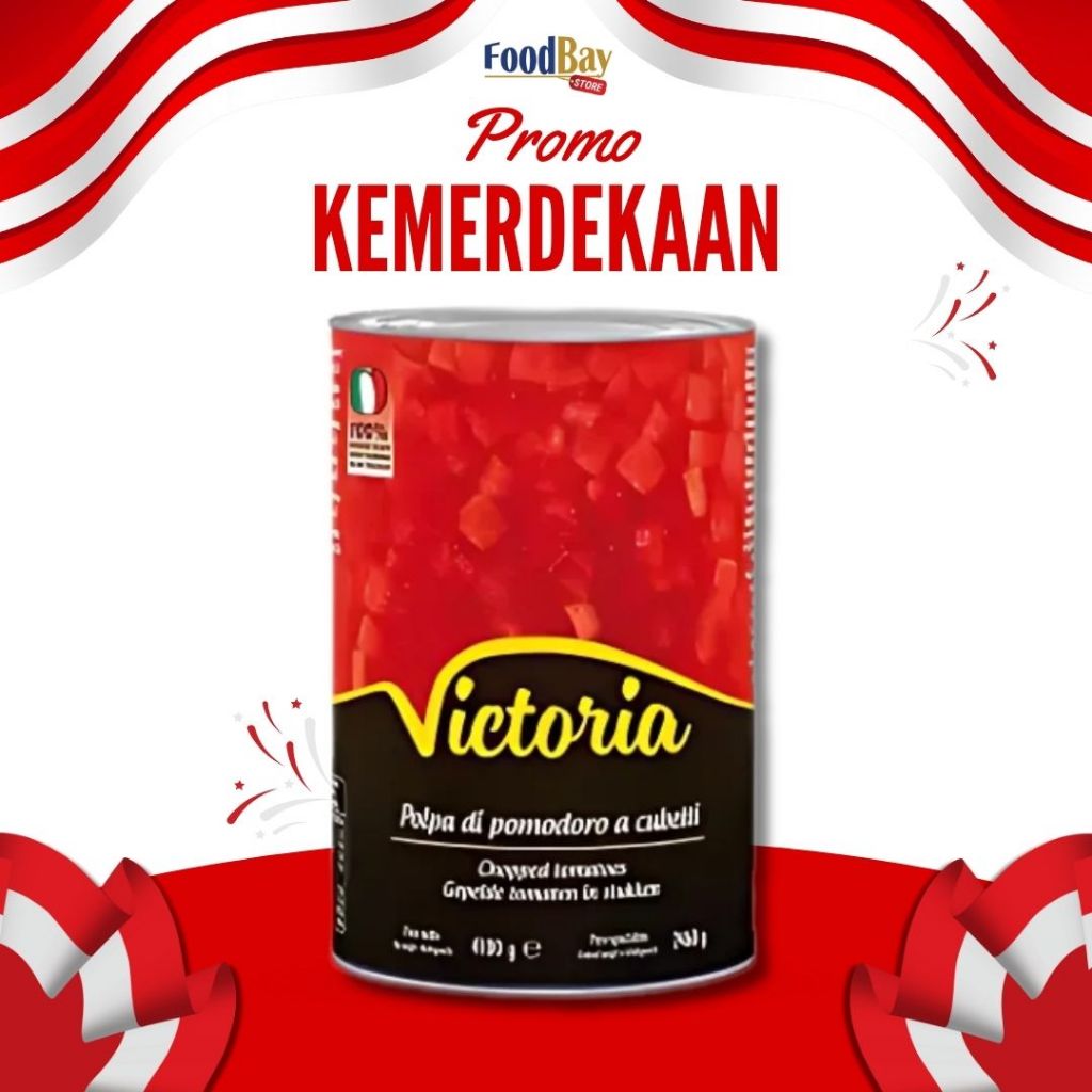 

VICTORIA Chopped Tomatoes Italian Potongan Tomat Dalam Jus Tomat Asli 400 Gr