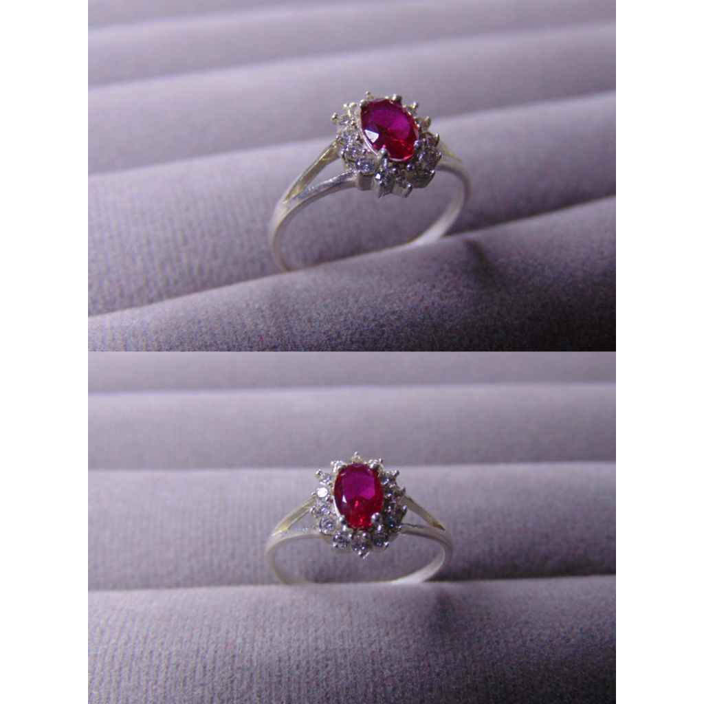 Cincin Mata Merah Fanta Perak Asli 925/Cincin Wanita Dewasa/Cincin Permata/Cincin Fashion/Lapis Emas