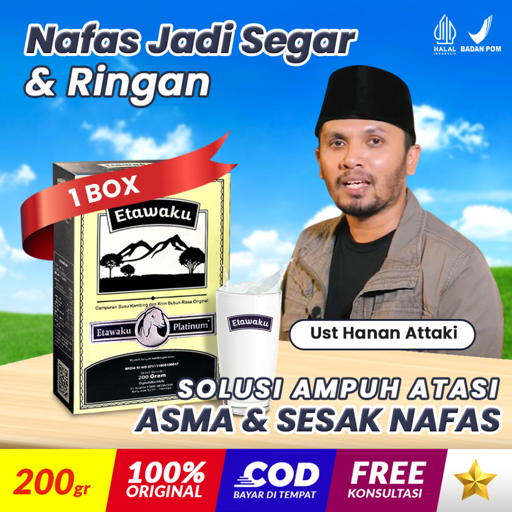 

ETAWAKU Platinum Susu Kambing 100% Original Krimer Bubuk Bantu Atasi Pernafasan Sesak Nafas Asma