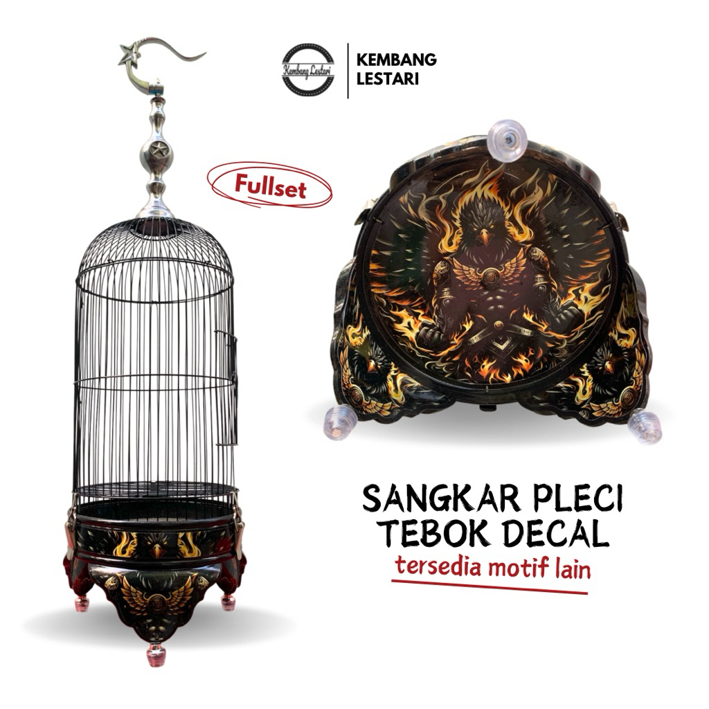 SANGKAR HELOPED TEBOK PVC DECAL PLECI. INCLUDE  SANGKAR BESI