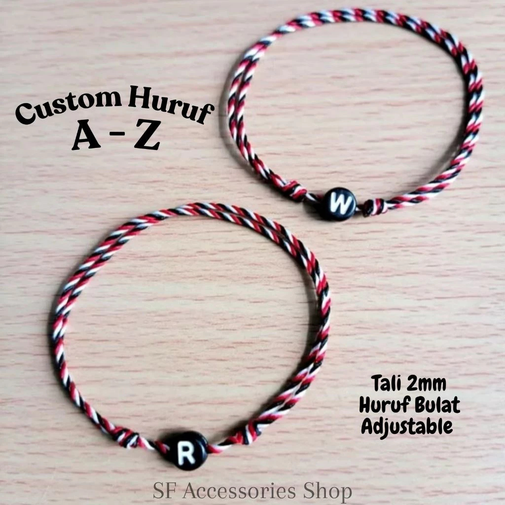 Gelang Tridadu Bali / Gelang Tridadu Inisial huruf INISIAL HURUF A SAMPAI Z