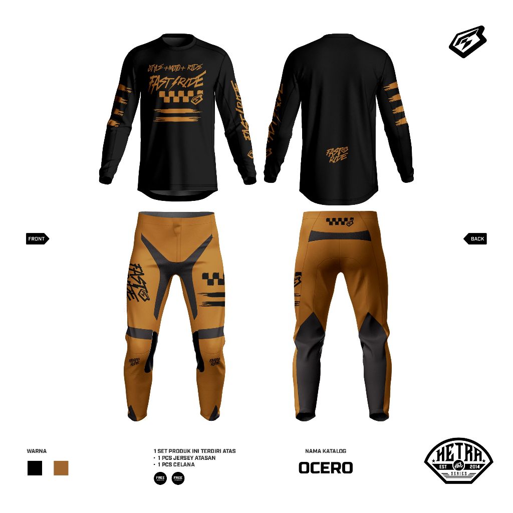 GEARSET HETRA OCERO SERIES / JERSET SVNX / JERSEY SET MOTOCROSS / JERSEY SET TRAIL