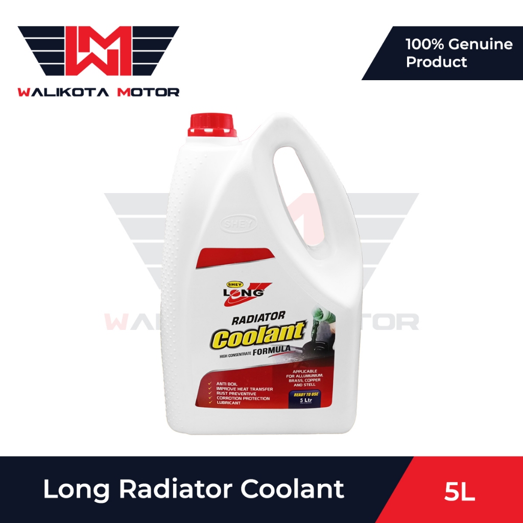 Long Radiator Coolant 5L Air Radiator Motor Mobil Siap Pakai Warna Hijau Merah