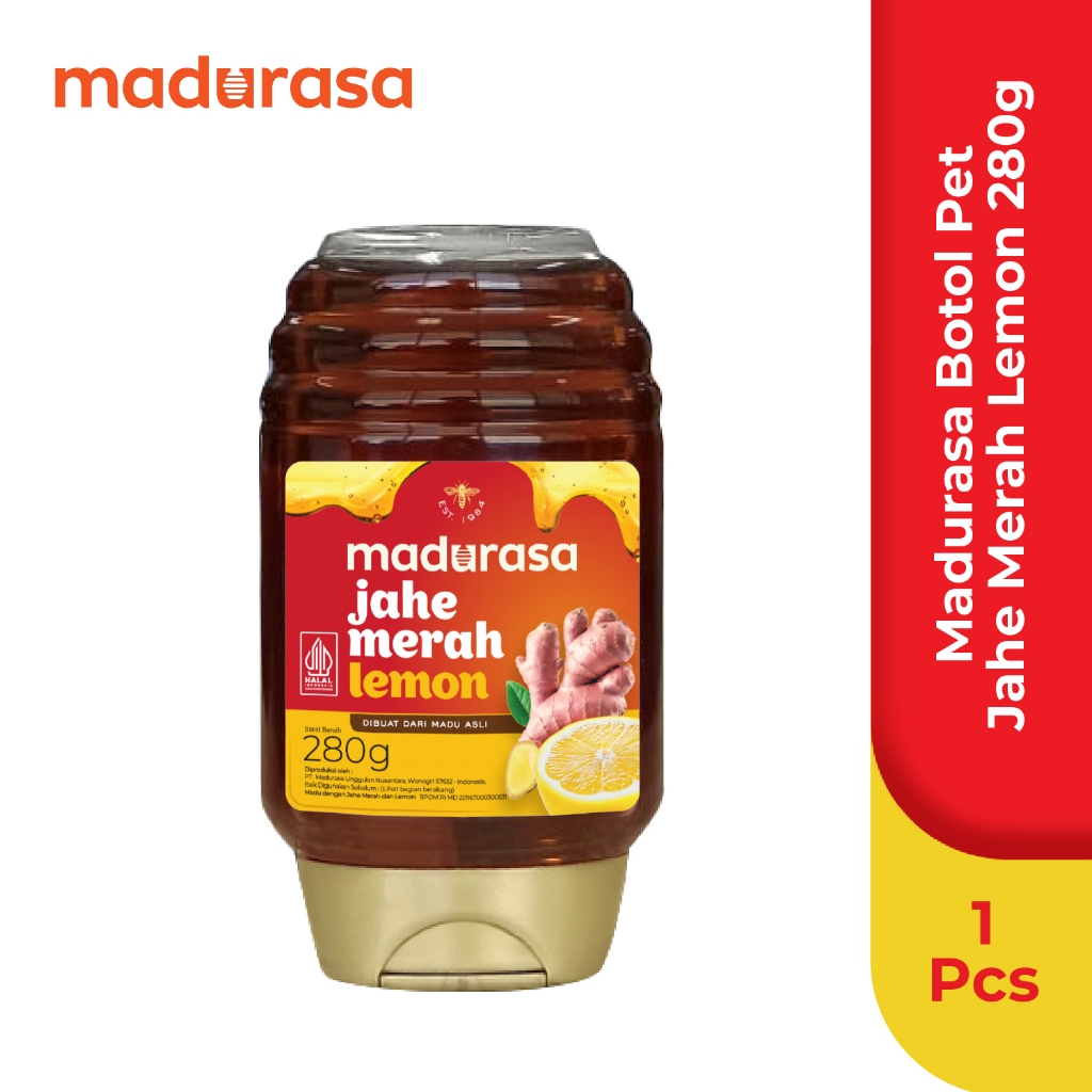 

Madurasa Jahe Merah Lemon Botol PET 280Gr - Madu Murni
