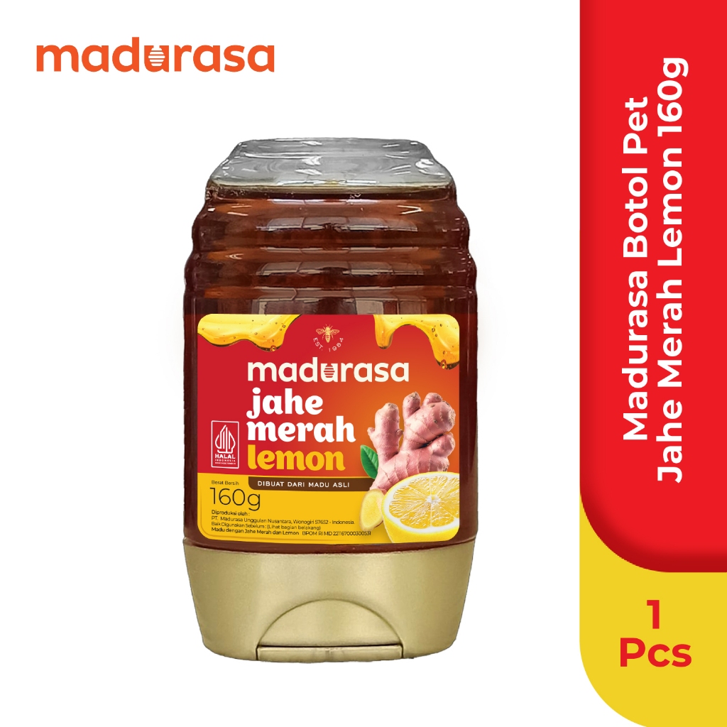 

Madurasa Jahe Merah Lemon Botol PET 160Gr - Madu Murni