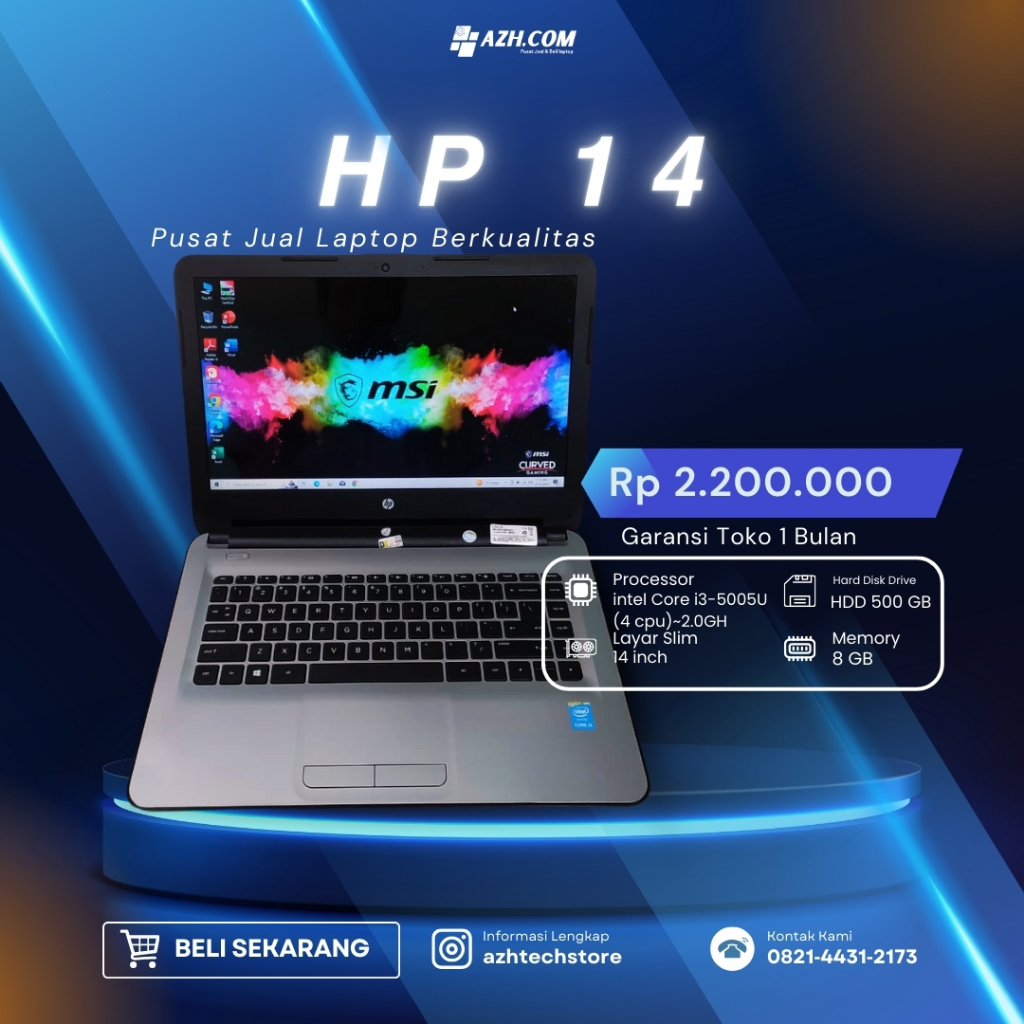 Laptop HP 14 – Core i3 Mulus & Siap Pakai