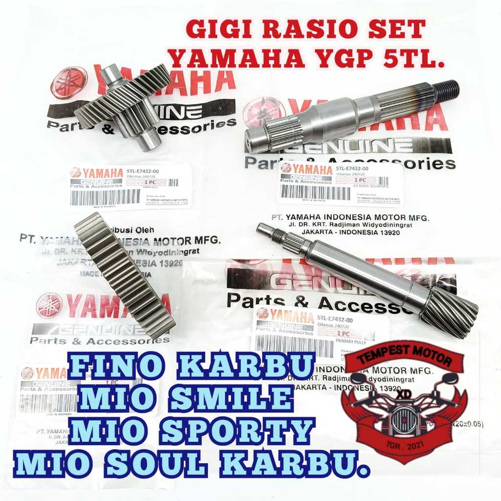 GEAR RASIO ORI YAMAHA 5TL MIO SPORTY GIGI RASIO SET MIO LAMA GER RASIO ORIGINAL MOTOR MIO KARBU