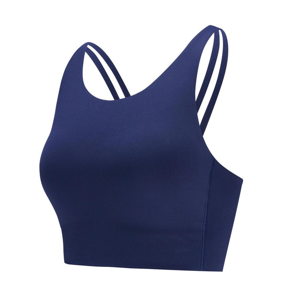 Decathlon KIMJALY Sport Bra Yoga Wanita Beauty Back Long Biru Navy - 8853904