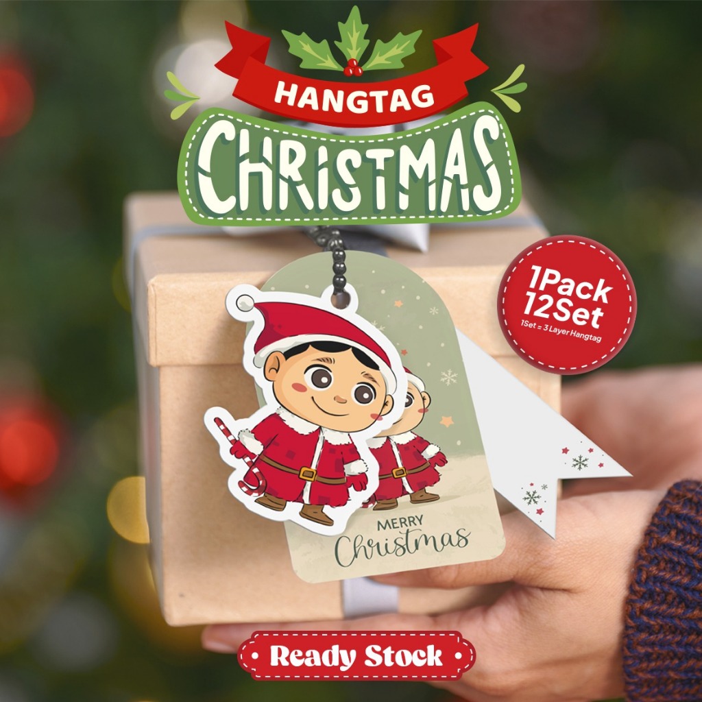 

READY STOCK SIAP KIRIM - 12 SET HANG TAG EDISI NATAL / CHRISTMAS EDITION UNTUK HAMPERS