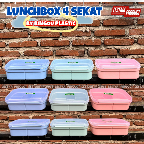 ( 6 PCS ) LUNCHBOX BINGOU | KOTAK BEKAL | WADAH NASI | KOTAK BEKAL ANAK | TEMPAT NASI | WADAH BEKAL 