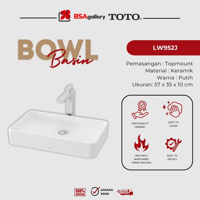 WASTAFEL MEJA TOTO LW952 BODY ONLY / CONSOLE LAVATORY TOTO LW 952