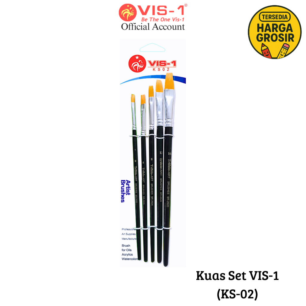 

VIS-1 - Kuas KS 02 / Kuas Set Melukis / Kuas Set isi 5 Pcs