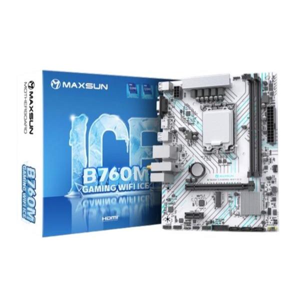 MAXSUN B760M GAMING WIFI ICE | MOBO MOTHERBOARD INTEL LGA 1700 WHITE