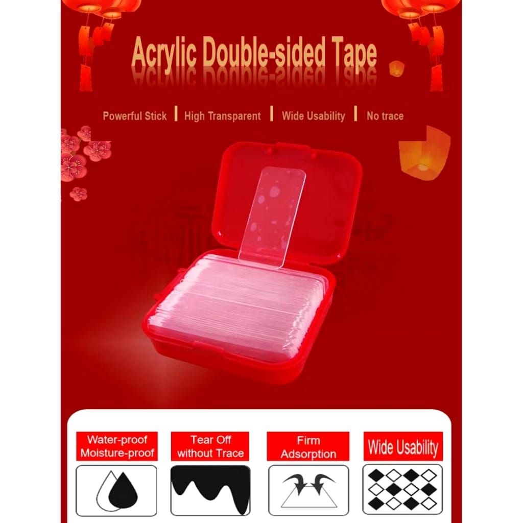 

Selotip Double Tape Frame Lukisan / Pelekat Tahan Air 1box -/+ 60lembar @ 1cm x 3,5cm