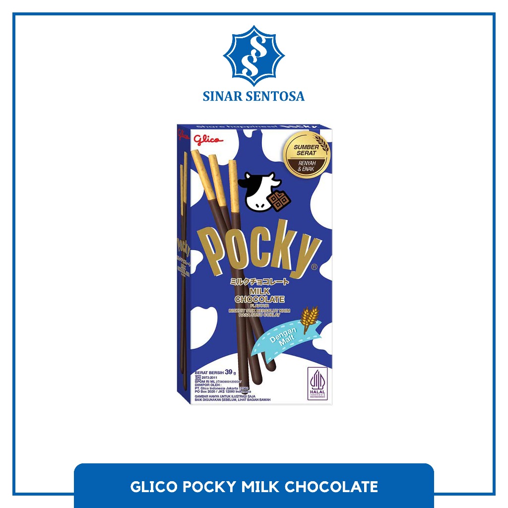 

Glico Pocky Milk Chocolate 39g | Snack Stik Biskuit Renyah Enak Original