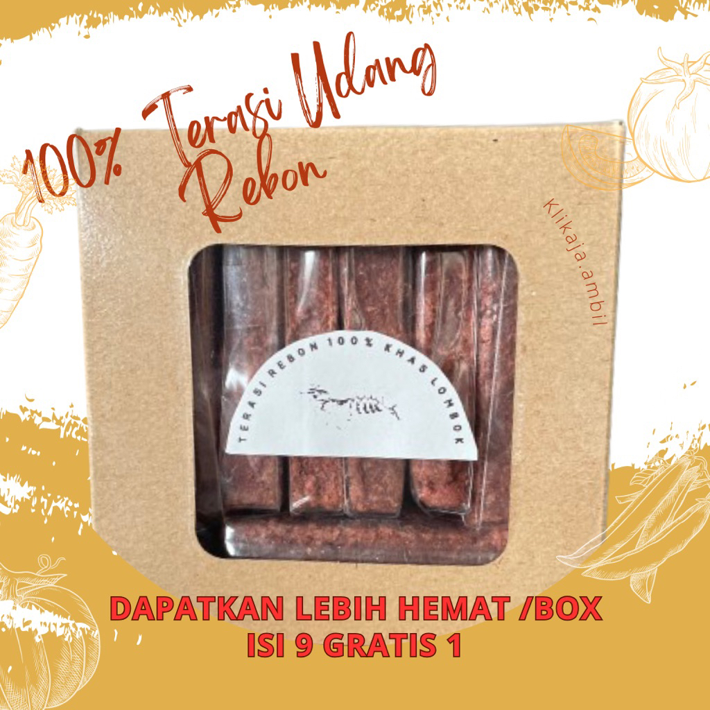 

TERASI KHAS LOMBOK, KERING BATANG KEMASAN BOX 10 btg