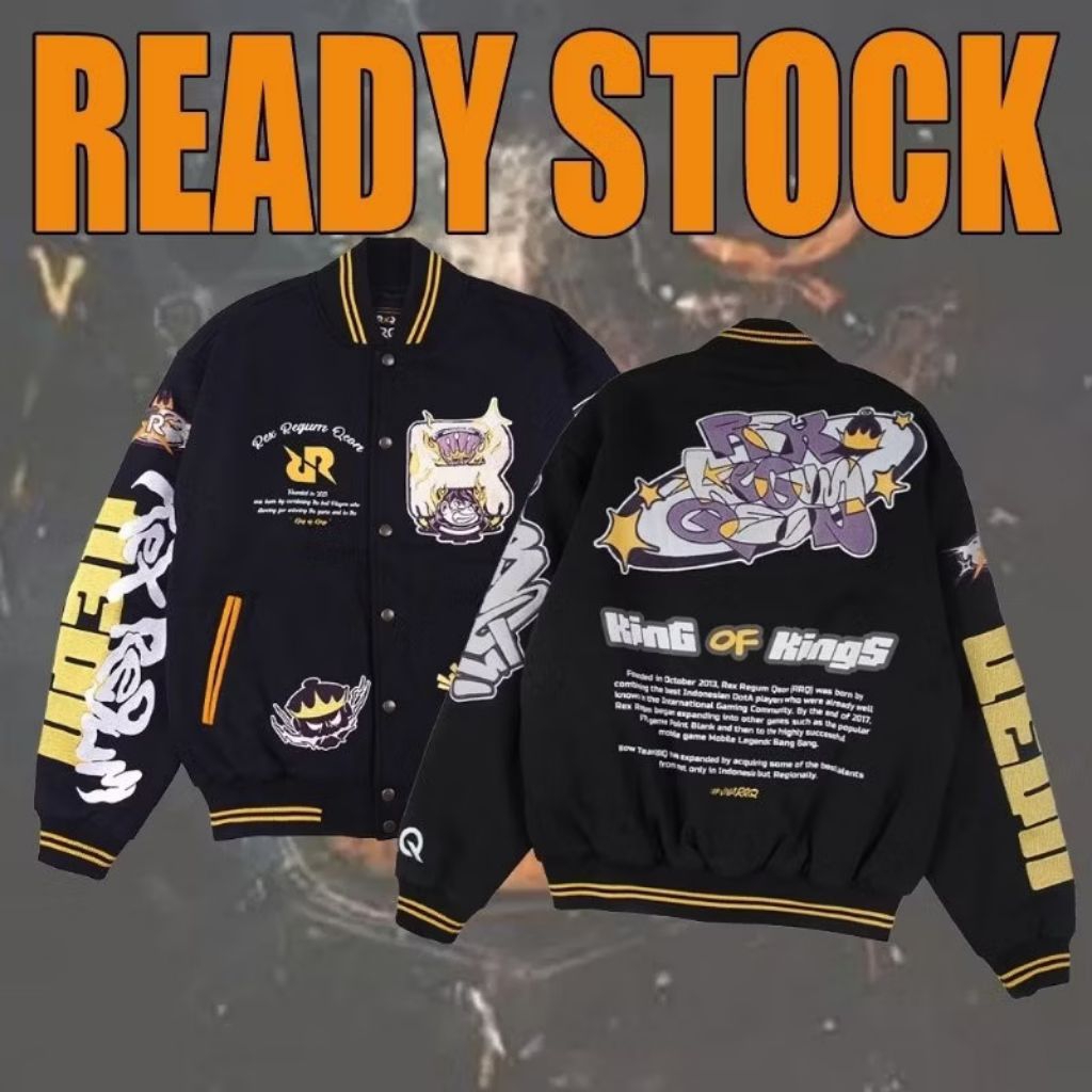 JAKET VARSITY TEAM RRQ X 3SECOND MLBB BIG SIZE S M L XL XXL 3XL 4XL 5XL FLEECE TEBAL LEMBUT NYAMAN