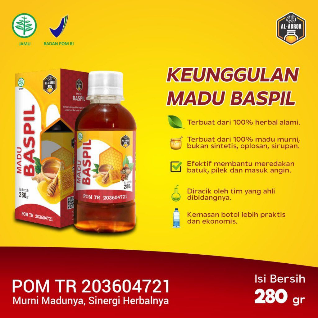 

Madu BASPILMembantu Meredakan Gejala Masuk Angin Seperti Meriang, Mual, Perut Kembung & Membantu Meredakan Batuk