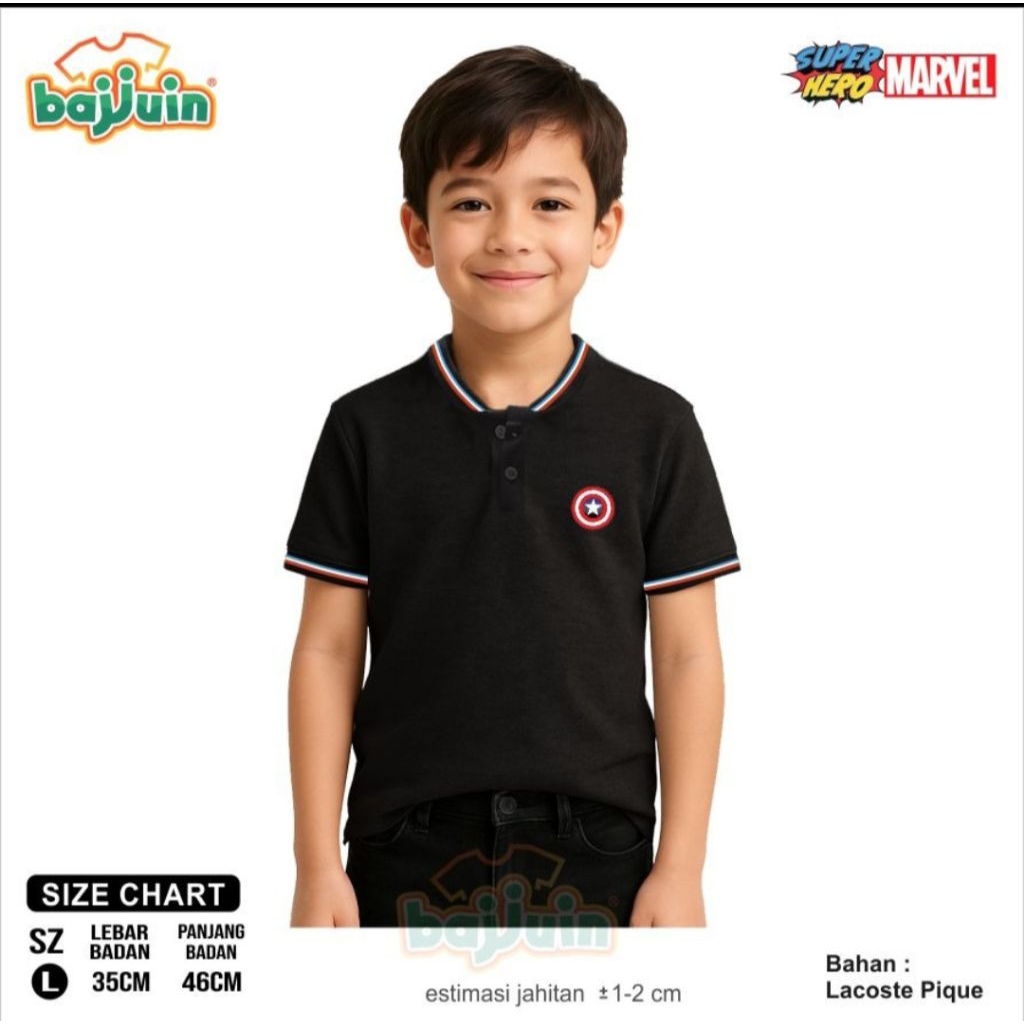Polo T-shirt Lacoste Anak Roblox Bahan Lacoste PQ Usia 6-7  Tahun