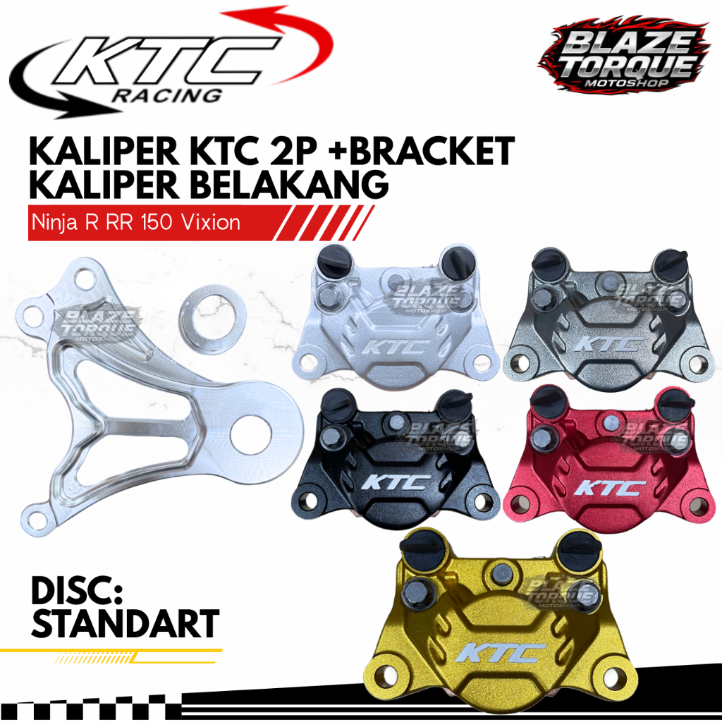 Kaliper Ktc 2 Piston 2P + Bracket Kaliper Belakang Ninja R RR 150 Vixion Original KTC Racing