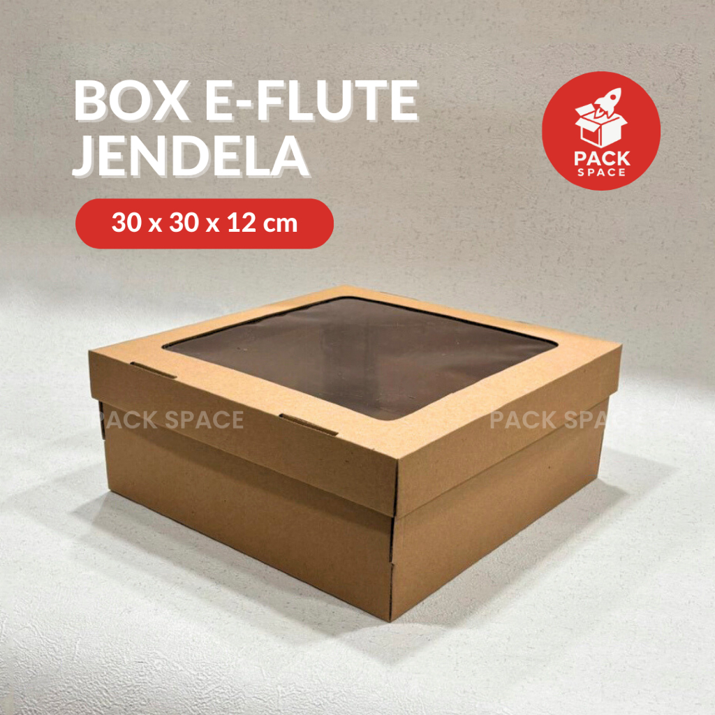 

Box Kardus E-Flute Coklat Untuk Packaging Olshop Sovenir Baju Kotak Kado Hampers Cake 30x30x12 CM