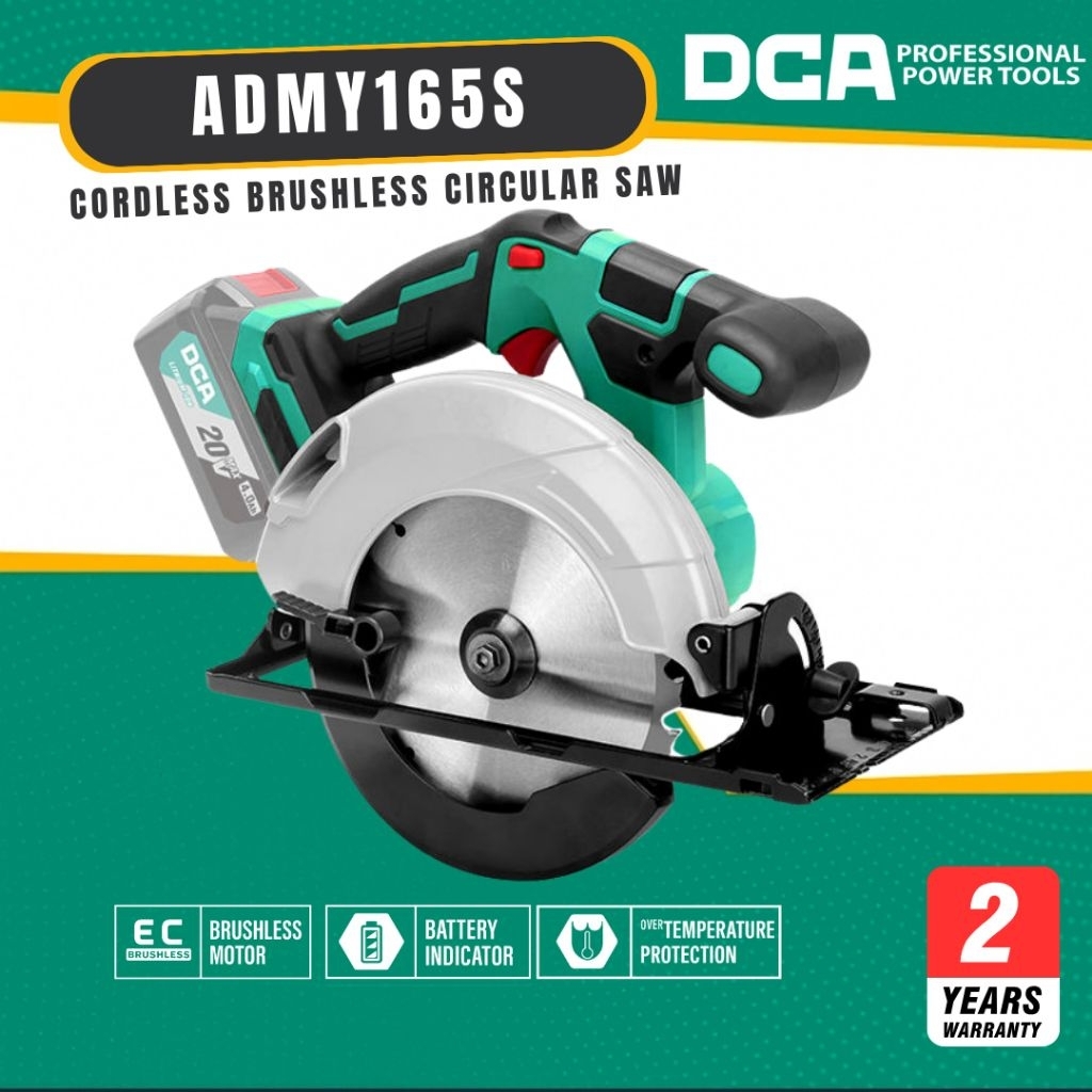 DCA ADMY165S MESIN SIRKEL BATRE / CIRCULAR SAW BATERAI CORDLESS BRUSHLESS CIRCULAR SAW ADMY165 (TYPE