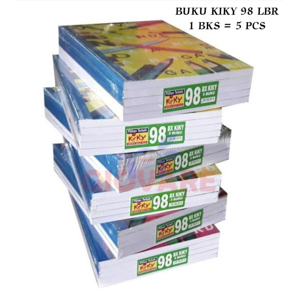 

Buku Tulis Kiky 98 Lembar Kwarto ( 16 X 21 cm ) / Bks ( 5 Pcs )