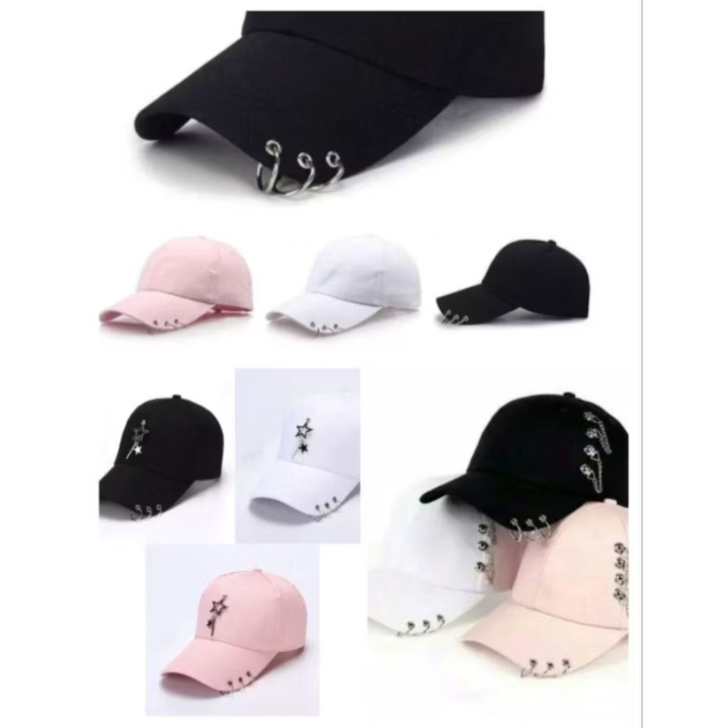 Topi Anting Polos/Topi Rante/Topi Korea/Topi Keren